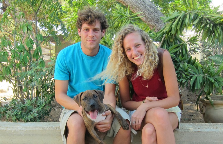Zippo, smiling and happy with her new owners – Shirley and Oren from Herzliah